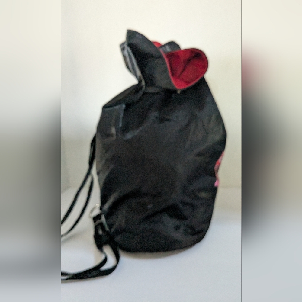 Black Drawstring Backpack With Pink Logo Accent - image 8